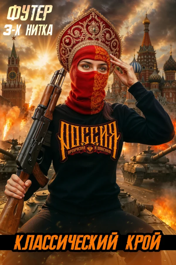 Свитшот РОССИЯ — ПРЕКРАСНАЯ И ОПАСНАЯ — изображение 3